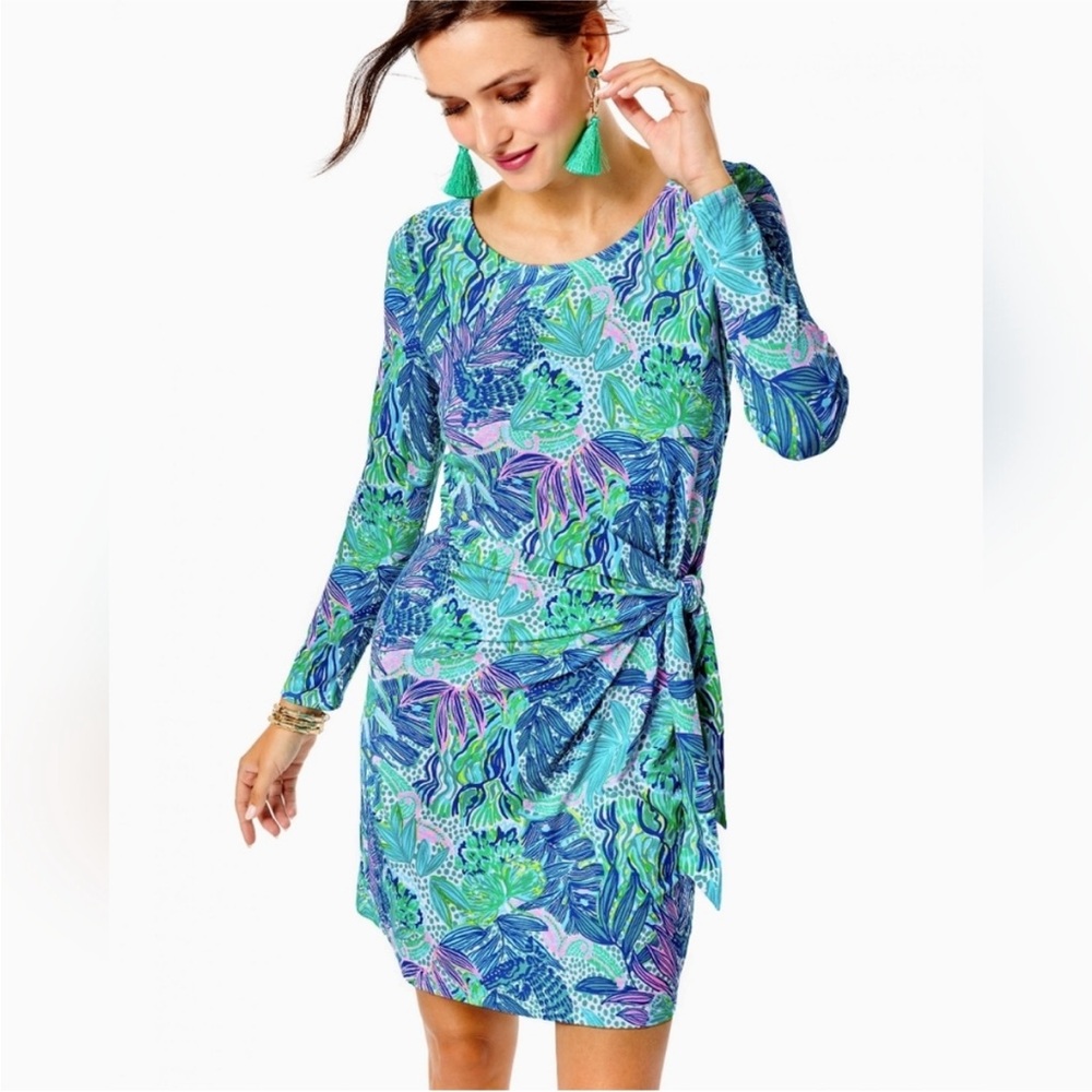 Lilly Pulitzer Bryson Holiday In The Sun Botanical Print Dress Medium